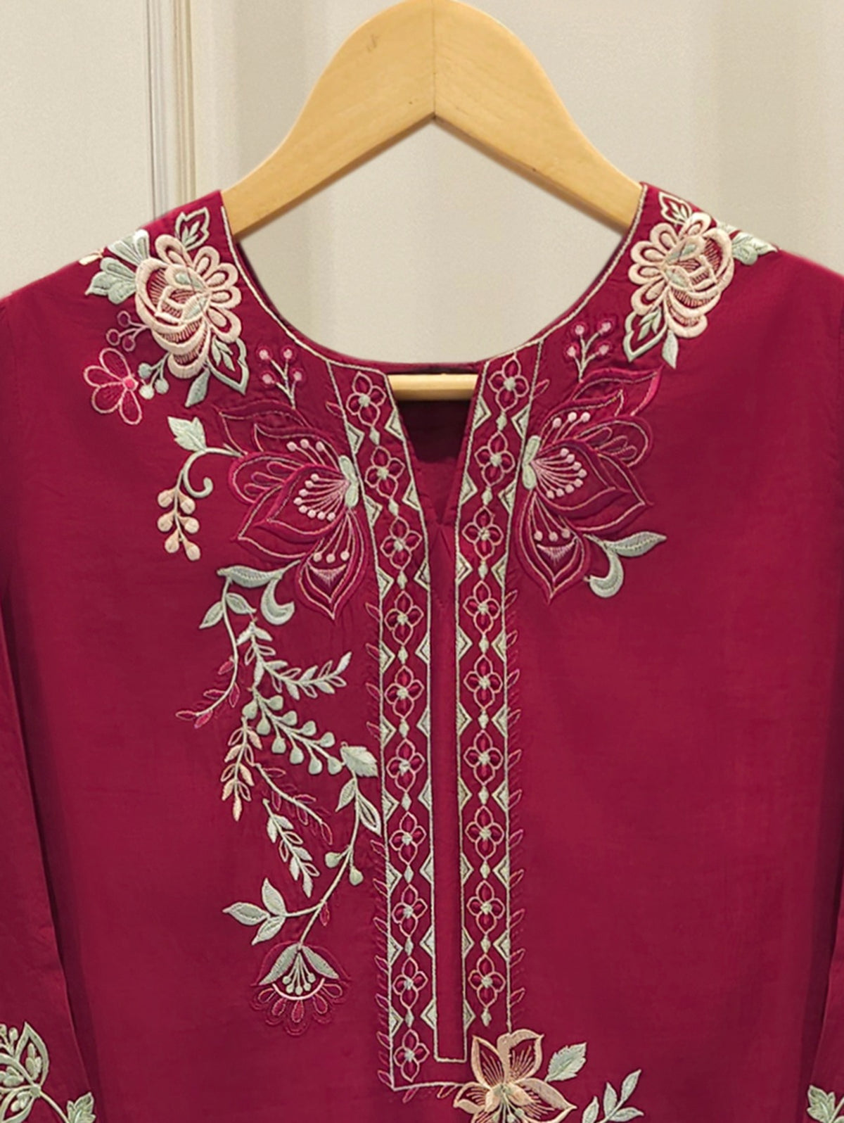 Pure Khaddi Silk Embroidered  Shirt S113205