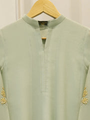 Pure Embroidered Cotton Net Suit S114970
