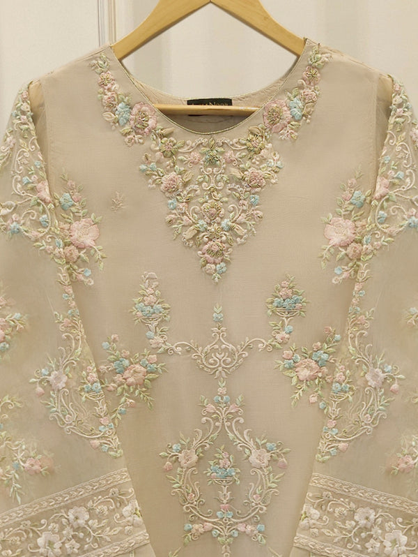 2 Piece - Pure Organza Embroidered Suit S114961