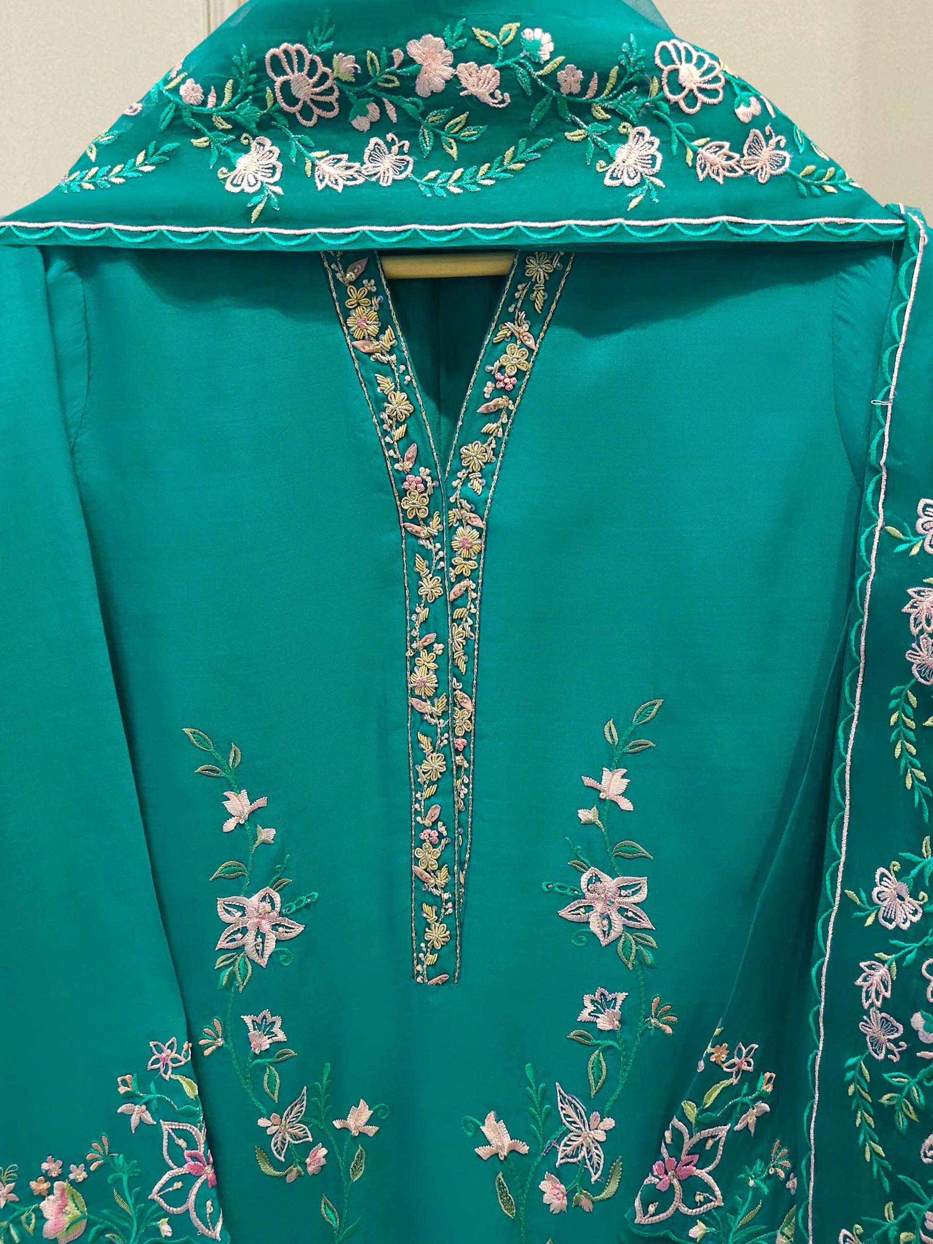 2 Piece - Pure Khaddi Silk Embroidered  Suit S115064 Secondary image