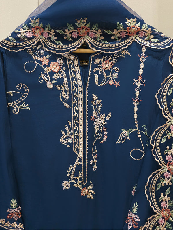 3 Piece - Pure Khaddi Silk Embroidered  Suit S115040
