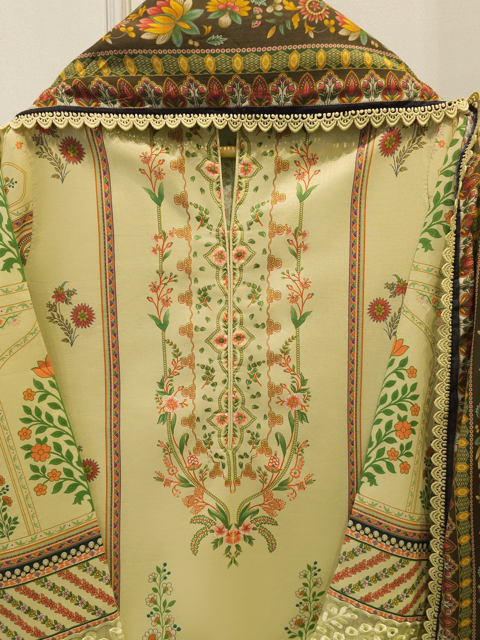 2 Piece -Digital Printed Cambric Suit S115080 Secondary image
