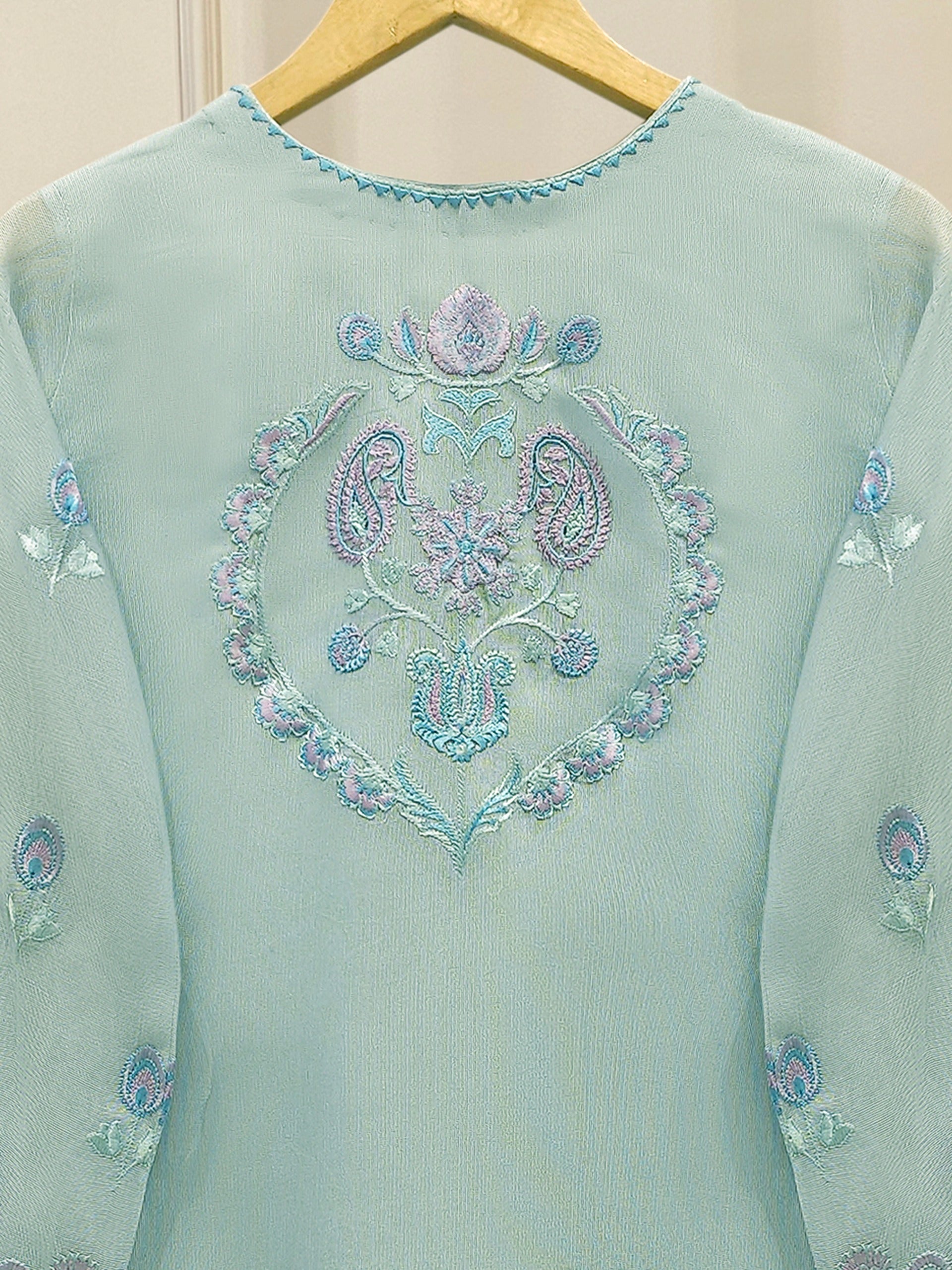 Pure Embroidered Cotton Net Shirt-S112997