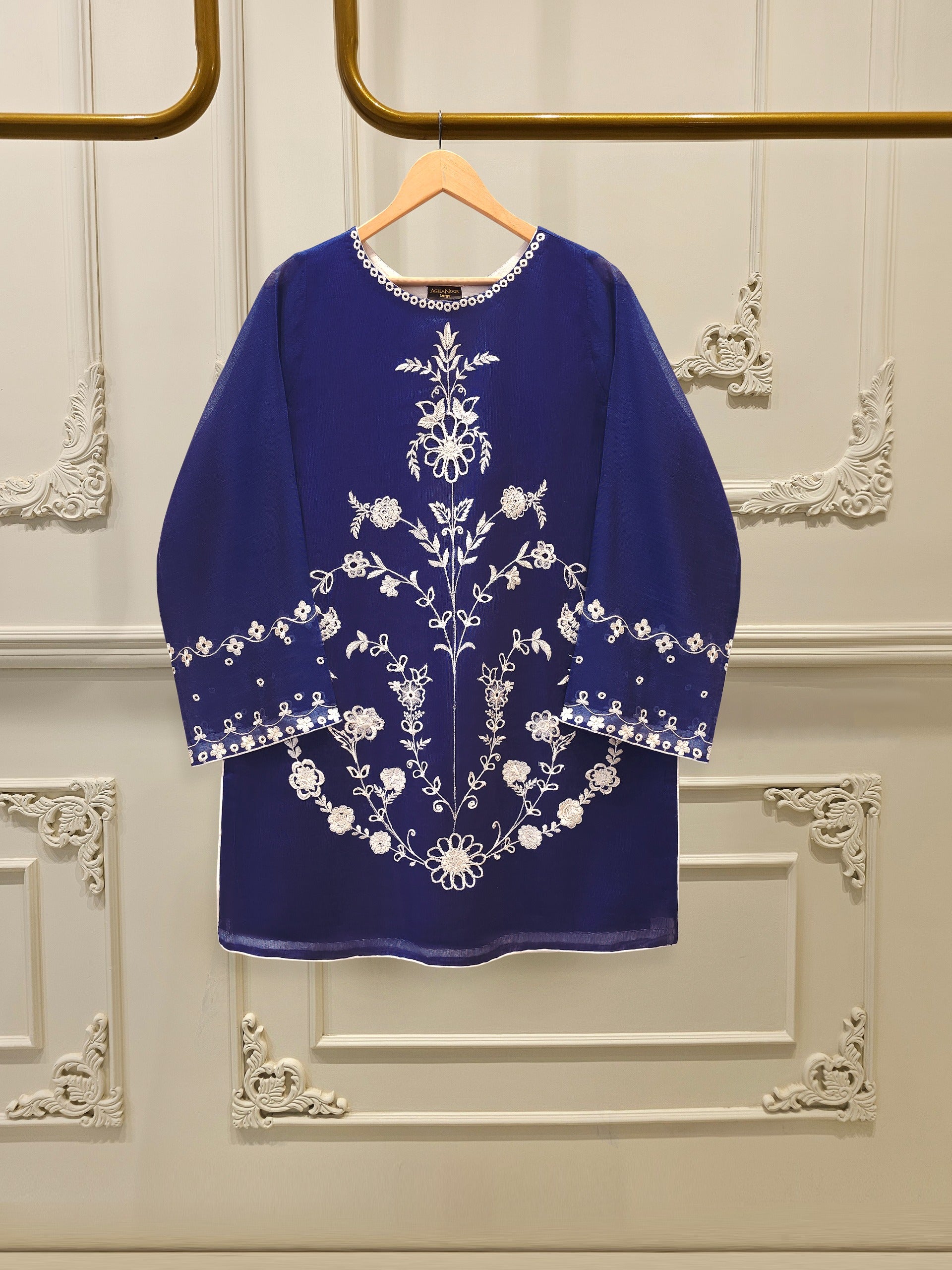 Pure Embroidered Cotton Net Shirt-S113268 Main image