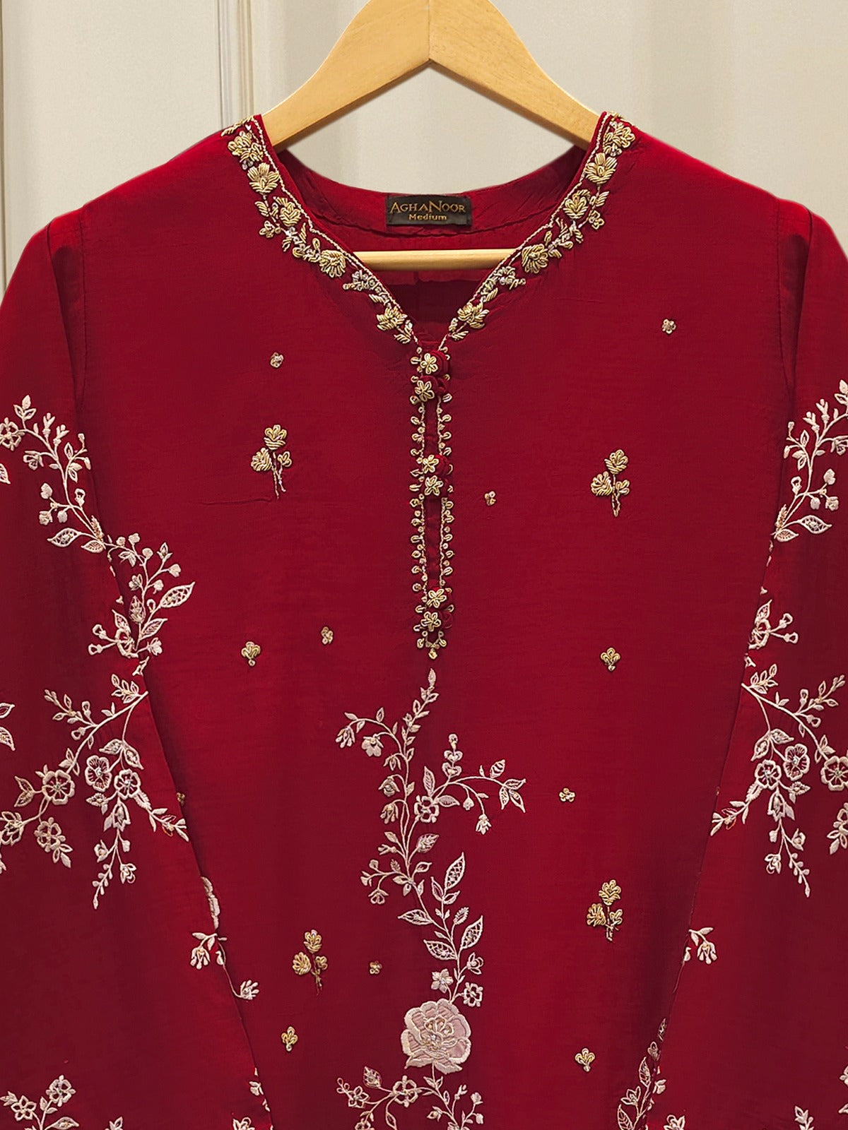 Pure Khadi Silk Embroidered Shirt S113435 Secondary image