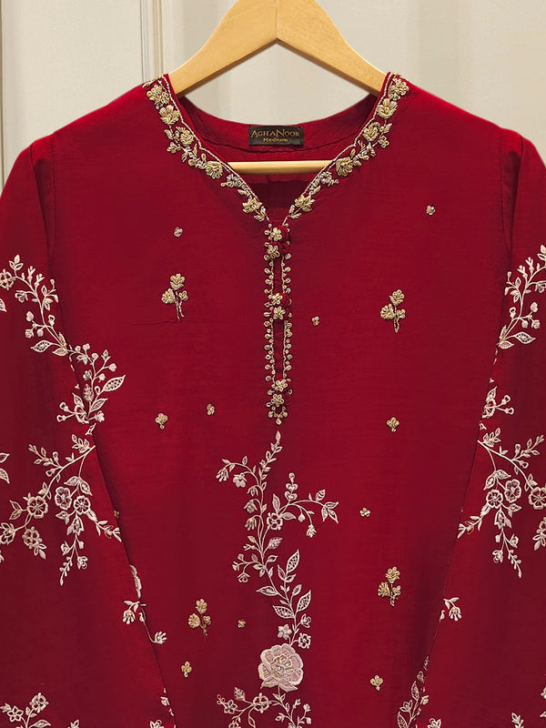 Pure Khadi Silk Embroidered Shirt S113435