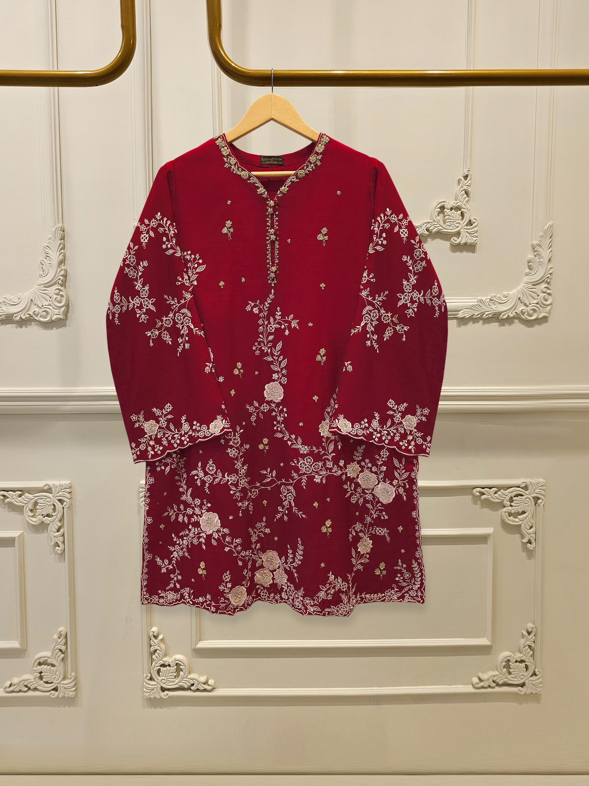 Pure Khadi Silk Embroidered Shirt S113435