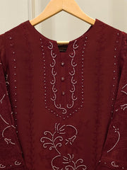 Pure Embroidered  Shisha Silk Shirt S115123