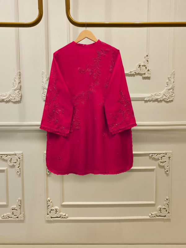 3 Piece- Pure  Sheesha Silk Embroidered Suit S115108