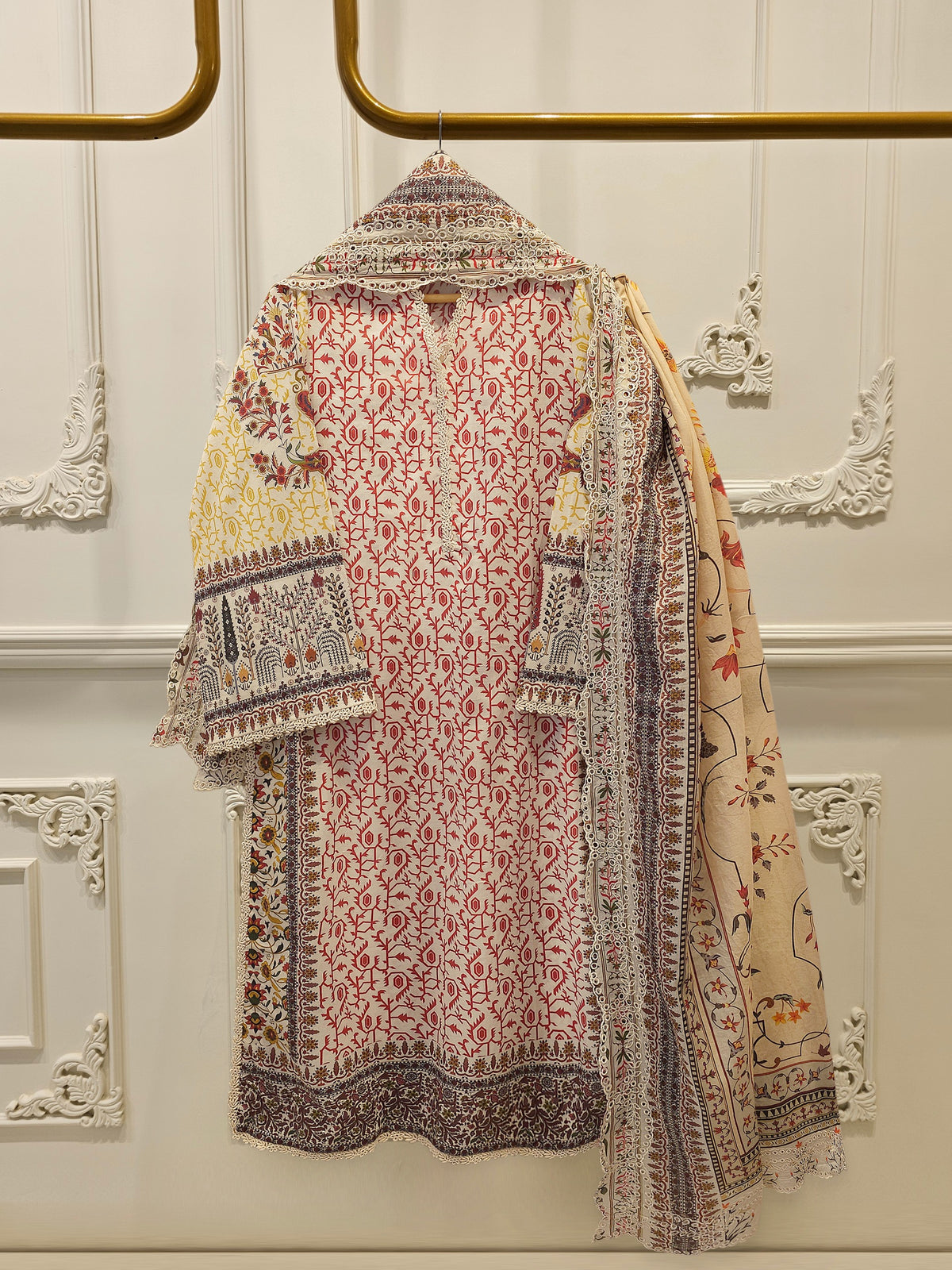 2 Piece -Digital Printed Cambric Suit S115121 Main image