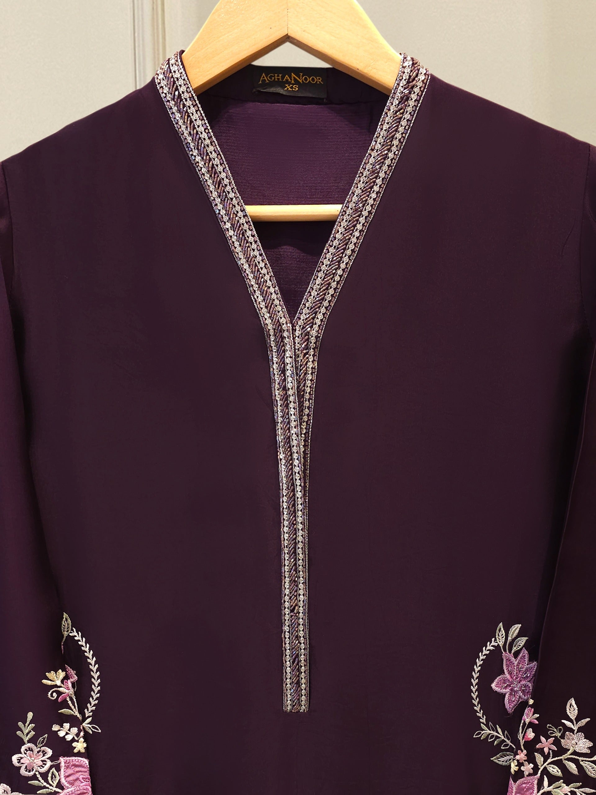 2 Piece- Pure Sheesha Silk Embroidered Suit S115119 Secondary image