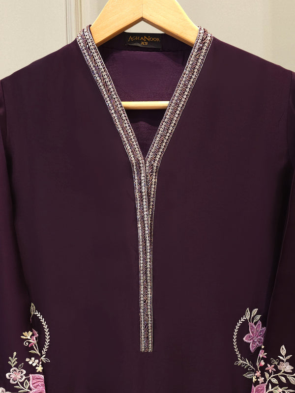 2 Piece- Pure Sheesha Silk Embroidered Suit S115119