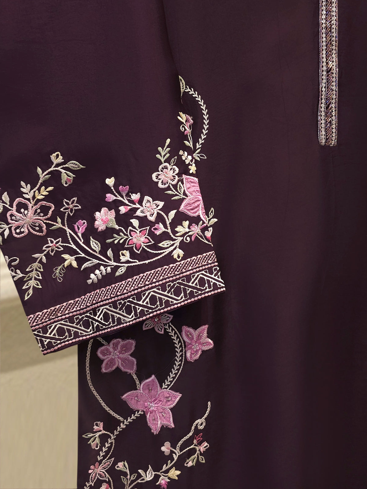 2 Piece- Pure Sheesha Silk Embroidered Suit S115119