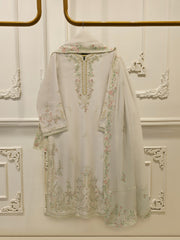3 Piece- Pure  Shisha Silk Embroidered Suit S115118