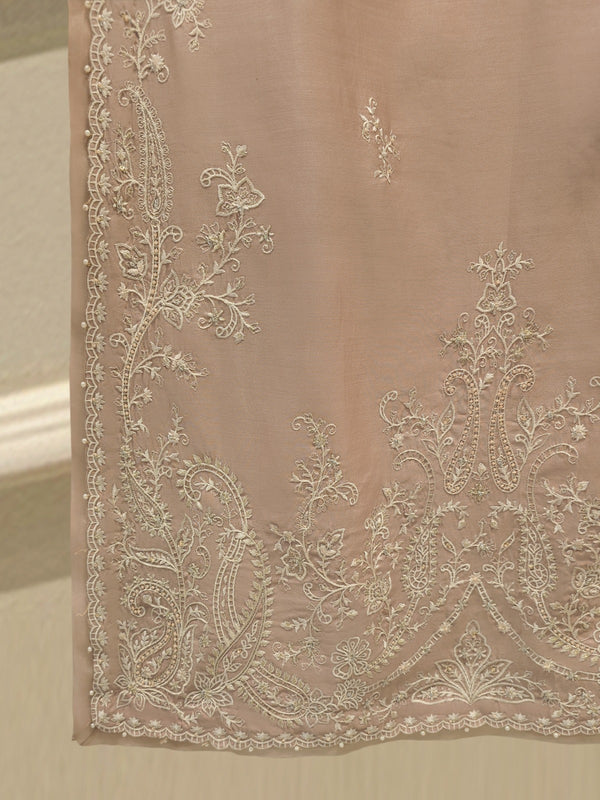 3 Piece - Pure Khaddi Silk Embroidered  Suit S115129