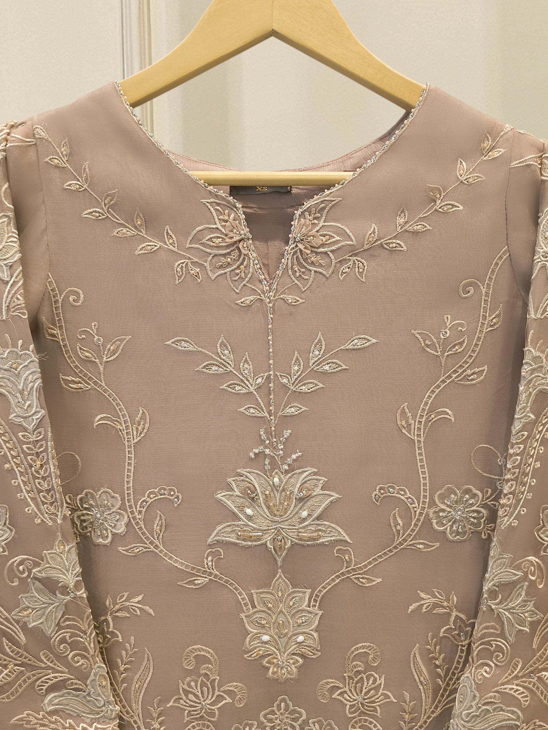 2 Piece - Pure Organza Embroidered Suit S114939 Secondary image