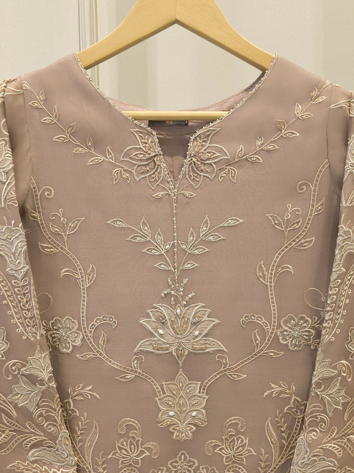 2 Piece - Pure Organza Embroidered Suit S114939