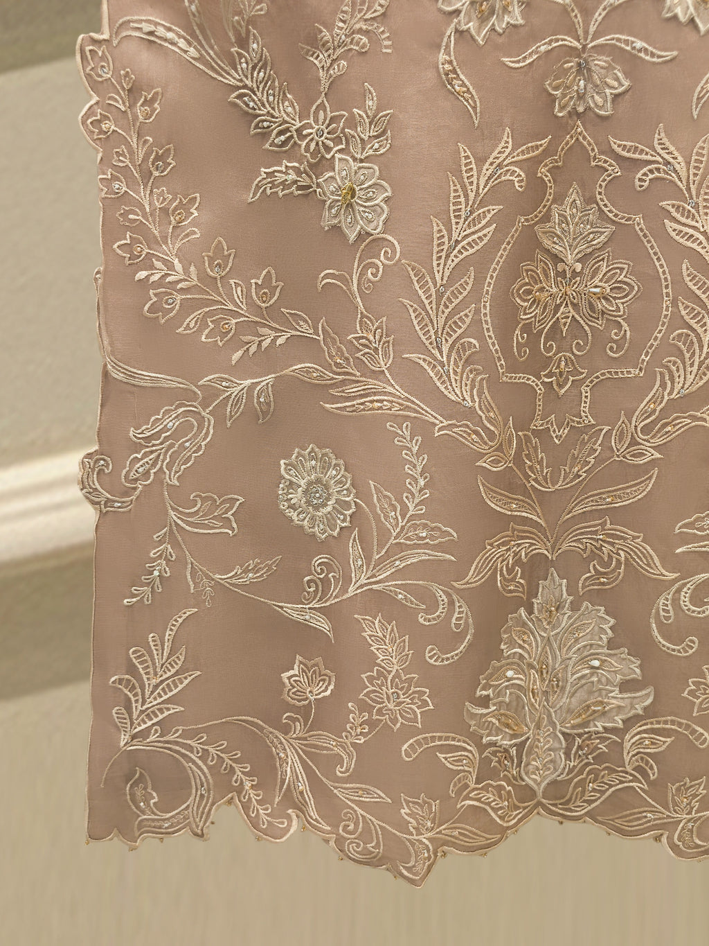2 Piece - Pure Organza Embroidered Suit S114939
