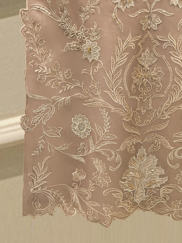 2 Piece - Pure Organza Embroidered Suit S114939