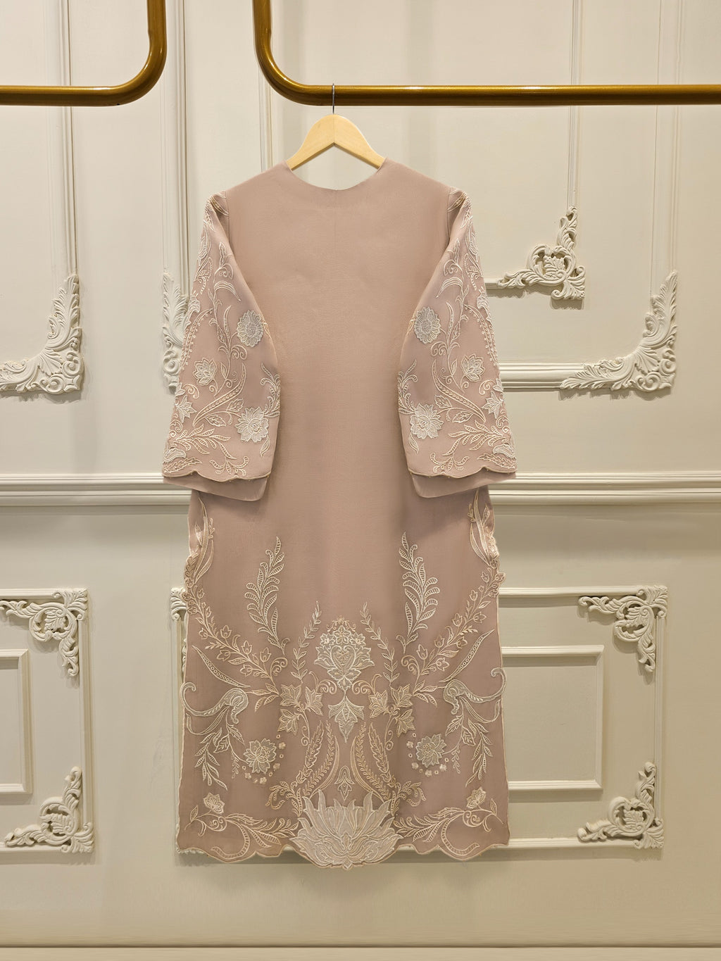 2 Piece - Pure Organza Embroidered Suit S114939