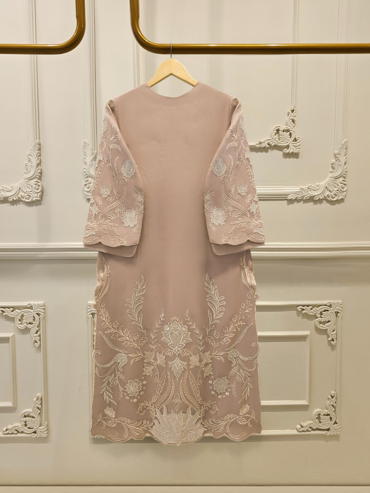 2 Piece - Pure Organza Embroidered Suit S114939