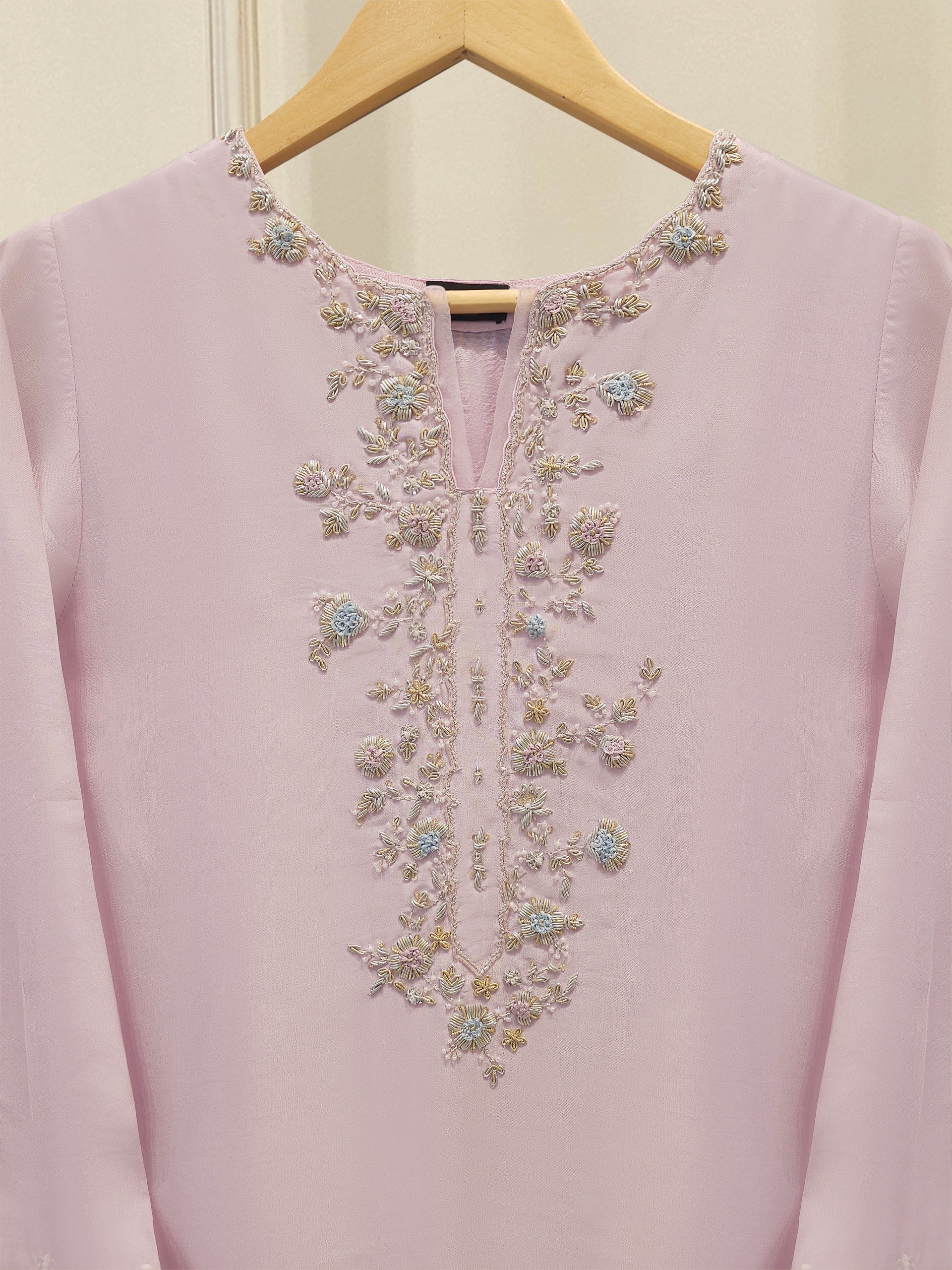 2 Piece- Pure Sheesha Silk Embroidered Suit S115130 Secondary image