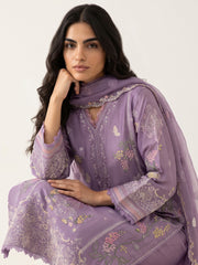 3 Piece - Embroidered Khadi Silk Suit WS00394