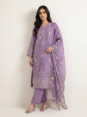 3 Piece - Embroidered Khadi Silk Suit WS00394