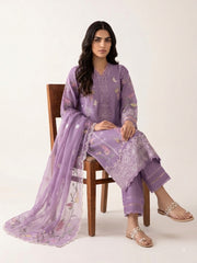 3 Piece - Embroidered Khadi Silk Suit WS00394