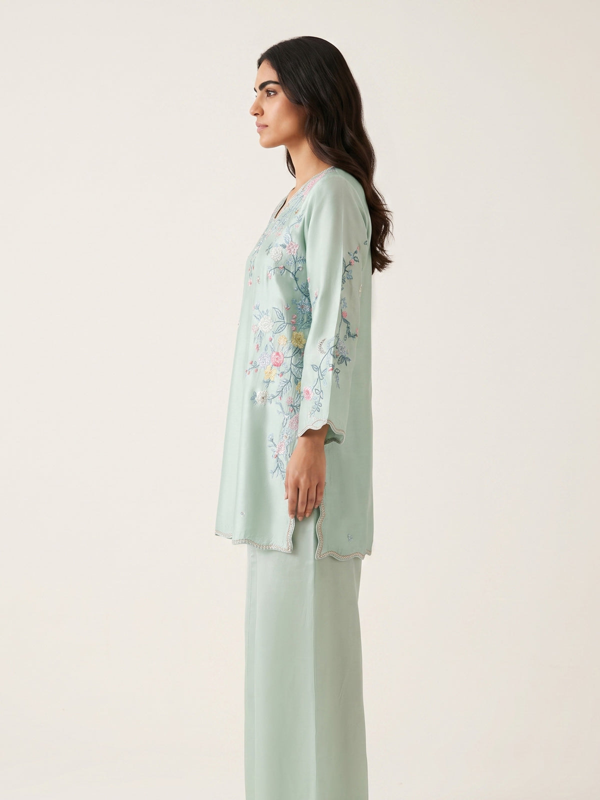 2 Piece - Embroidered Shesha Silk suit WS00389