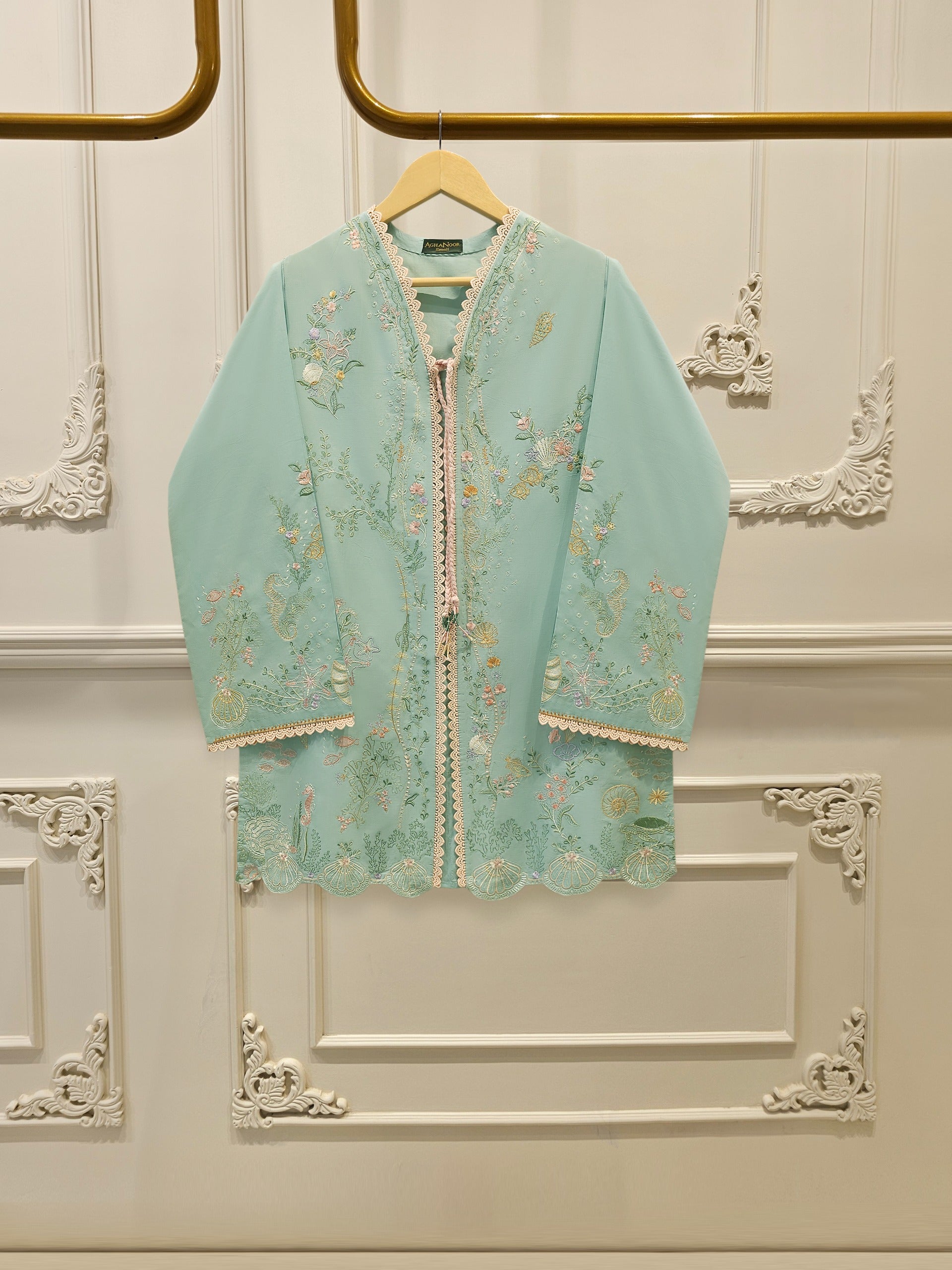 2 Piece - Embroidered Cambric Suit S115219 Main image