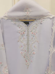 3 Piece- Pure  Sheesha Silk Embroidered Suit S115308