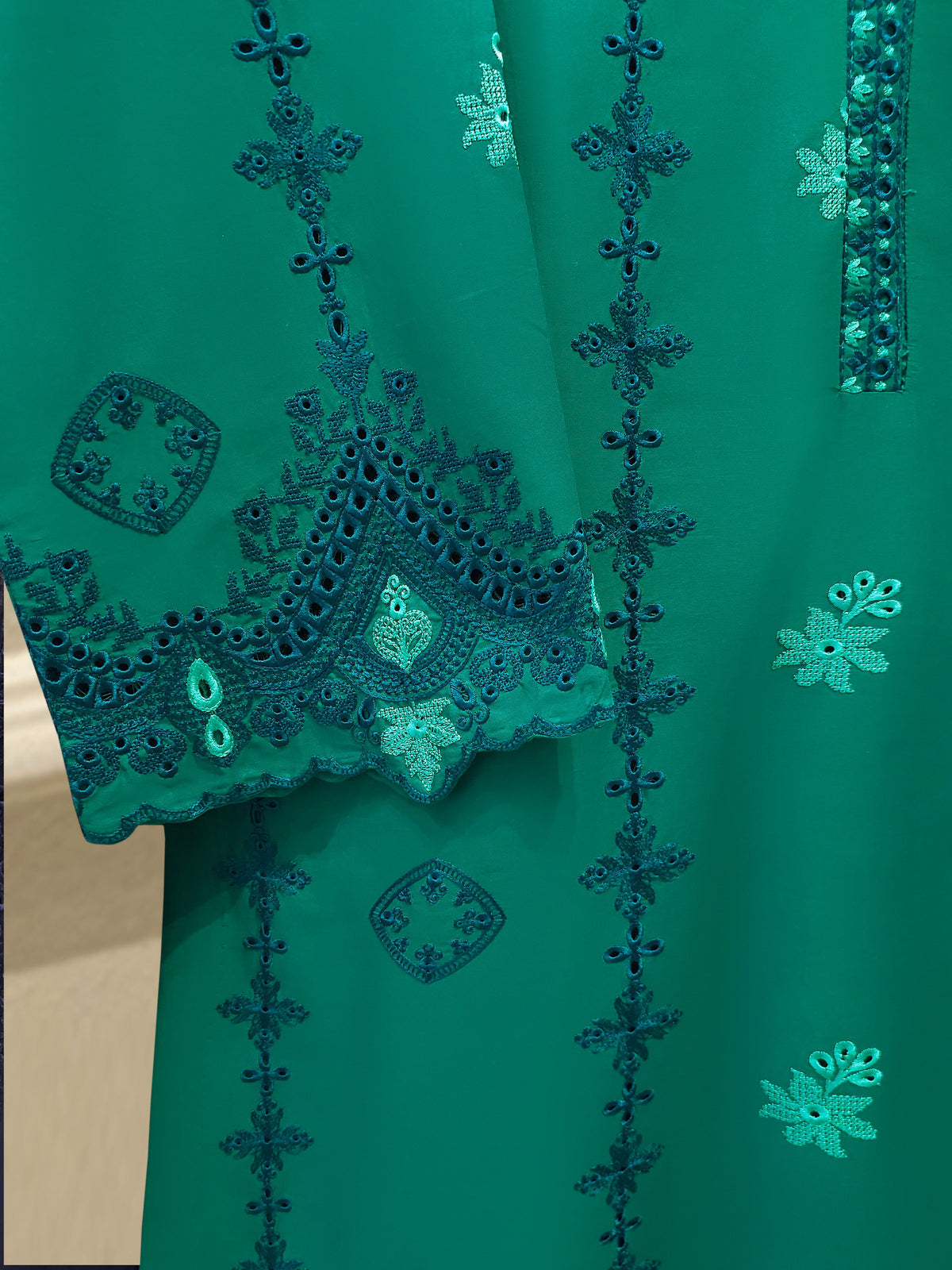 2-Piece Embroidered Cambric Suit S115313