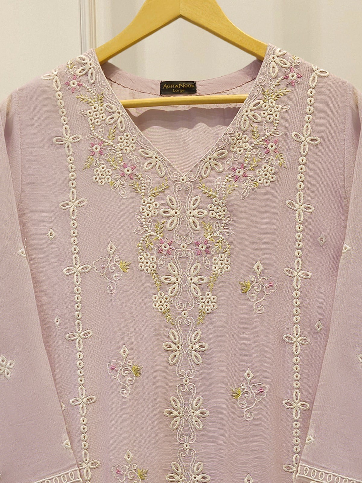 2 Piece - Pure Embroidered Cotton Net Suit S114776 Secondary image