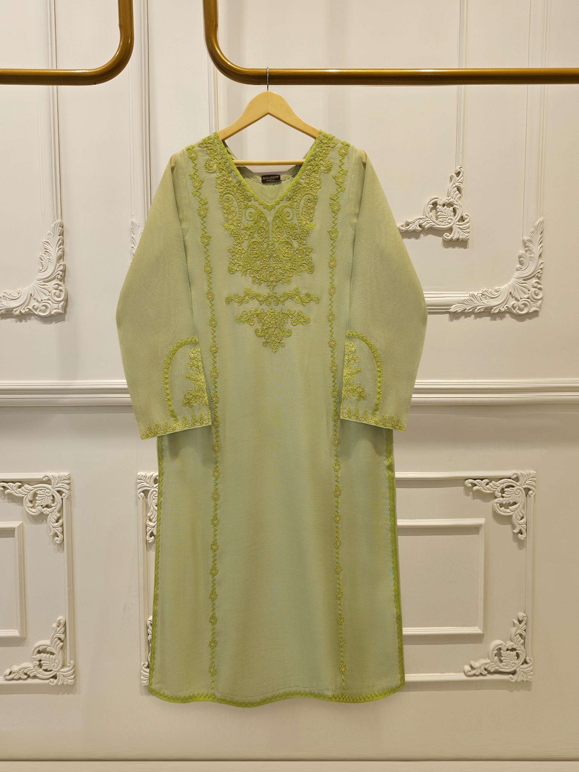 Pure Embroidered Cotton Net Shirt-S113949 Main image