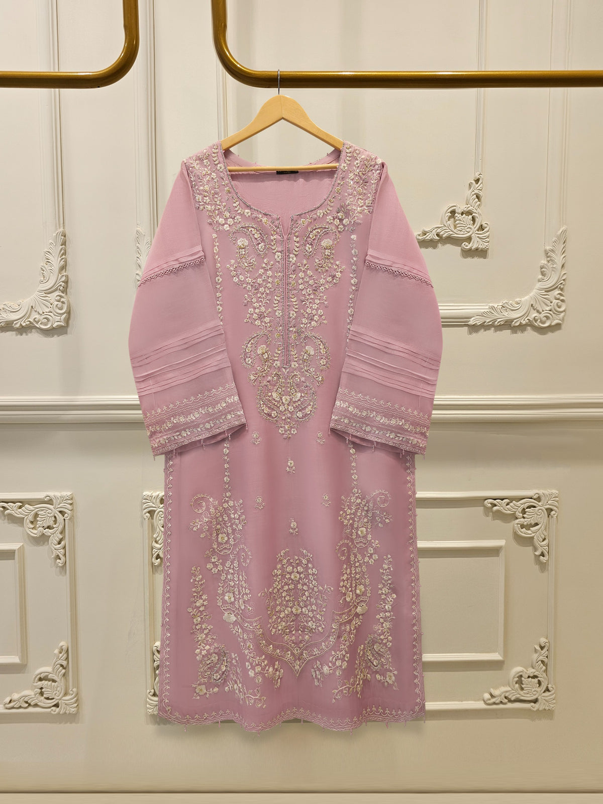2 Piece - Pure Organza Embroidered Suit S114207 Main image