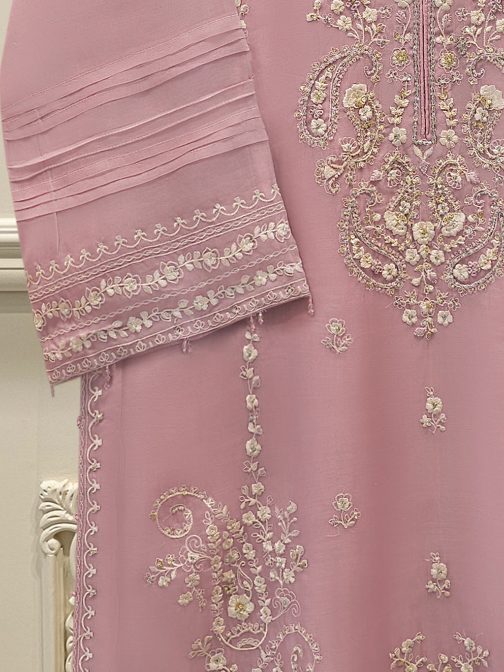 2 Piece - Pure Organza Embroidered Suit S114207