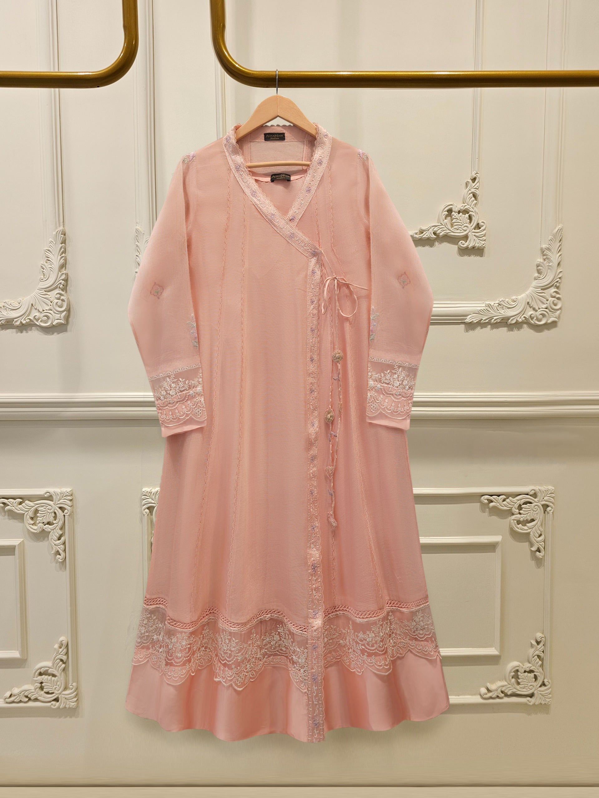 2 Piece - Pure Embroidered Cotton Net Suit S111975 Main image
