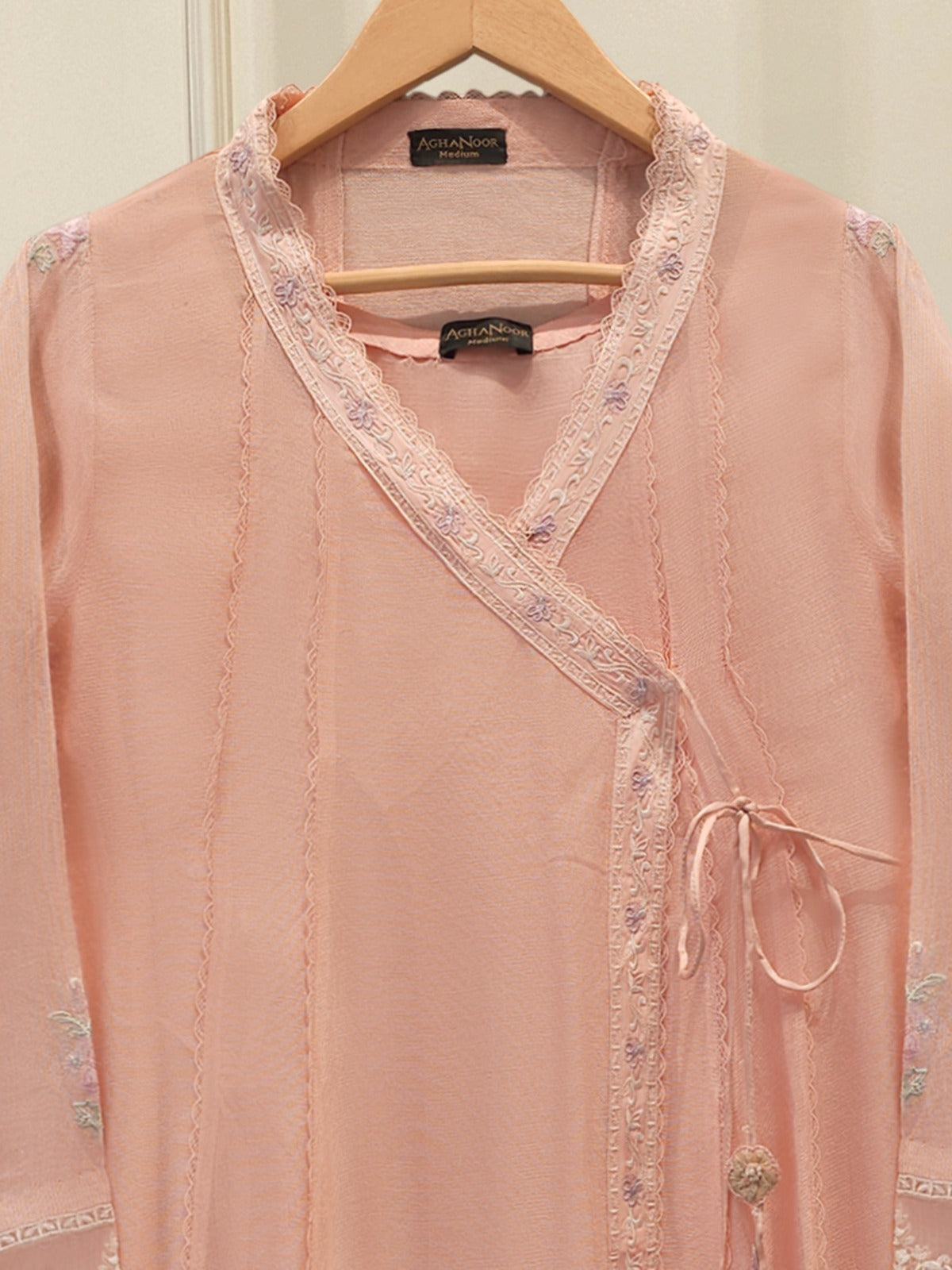 2 Piece - Pure Embroidered Cotton Net Suit S111975 Secondary image