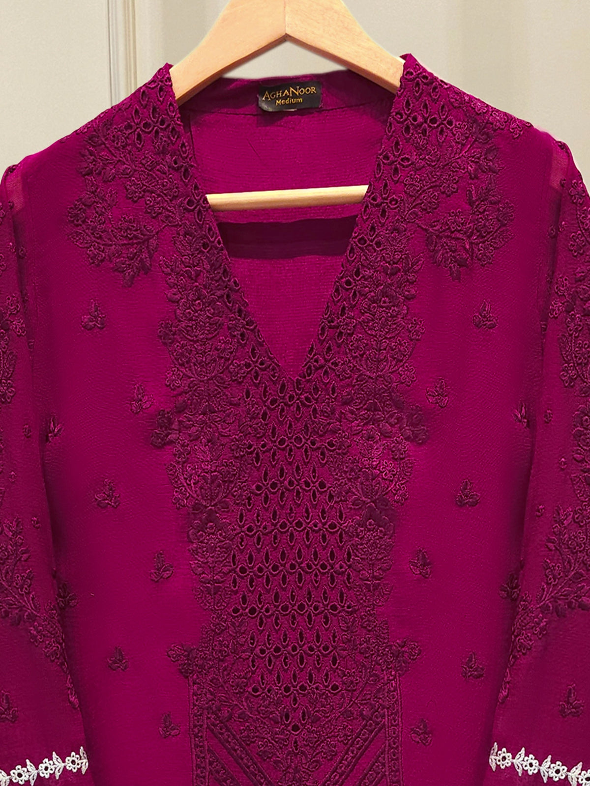 2 Piece - Pure Embroidered Cotton Net Suit S113206