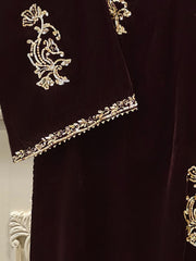 2 Piece - Embroidered Velvet Suit S115283