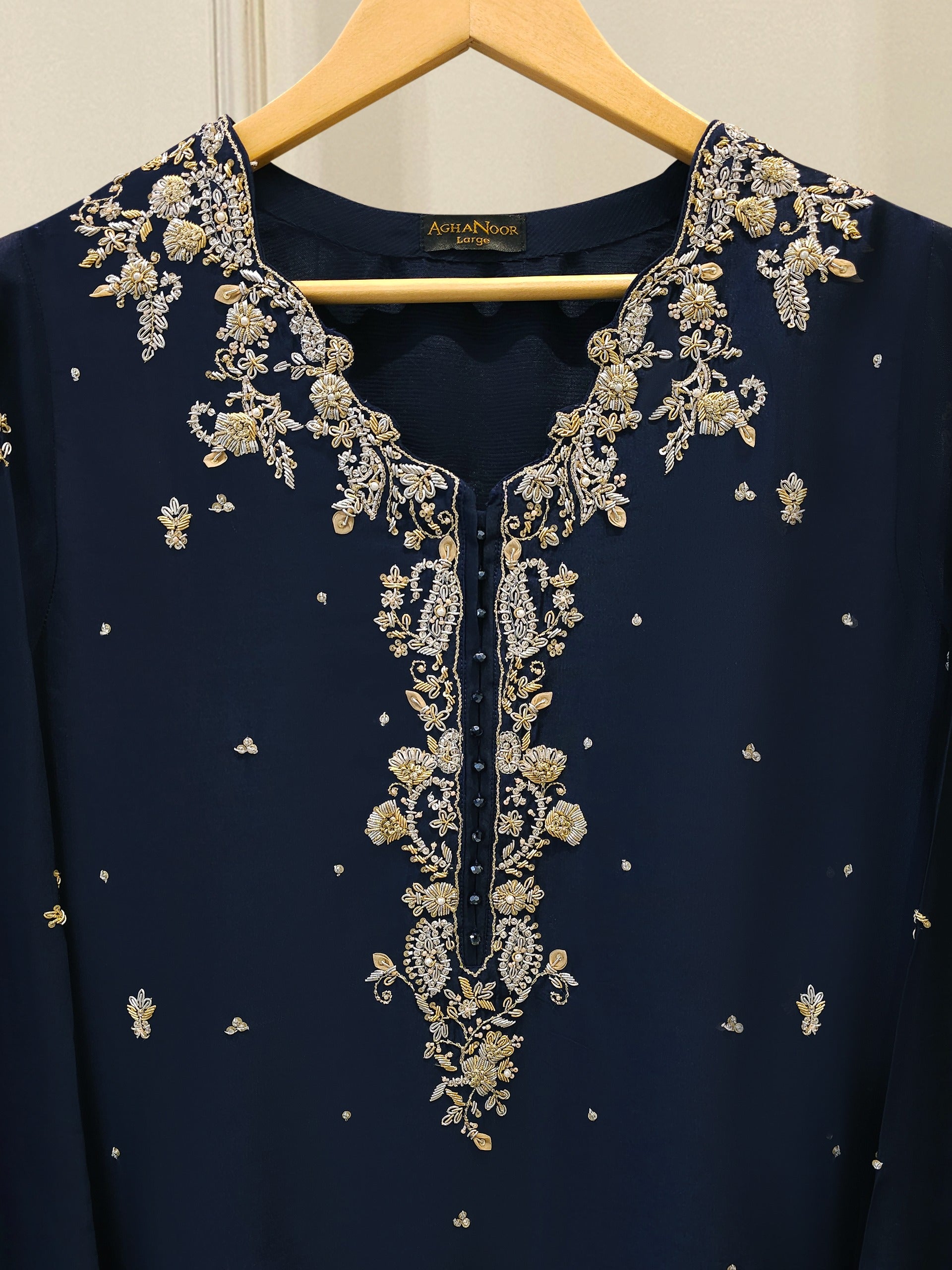 2 Piece- Pure Sheesha Silk Embroidered Suit S115358 Secondary image