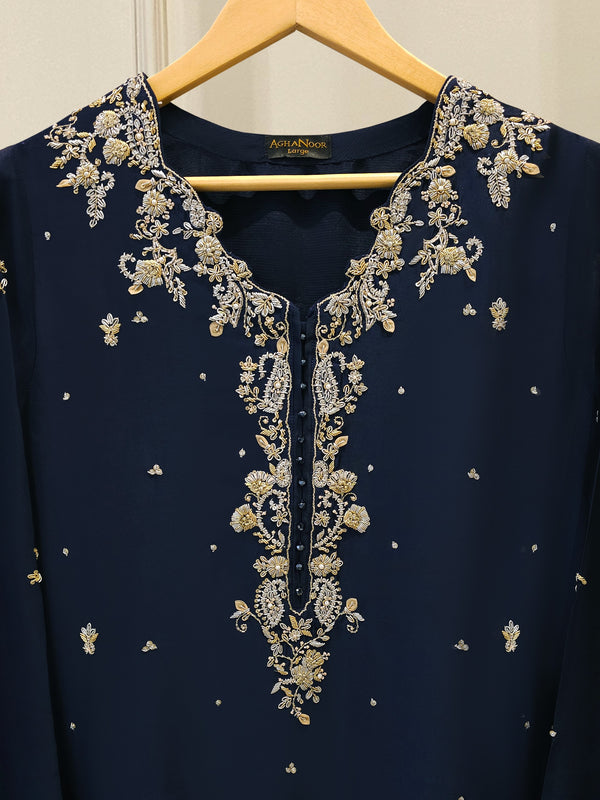 2 Piece- Pure Sheesha Silk Embroidered Suit S115358