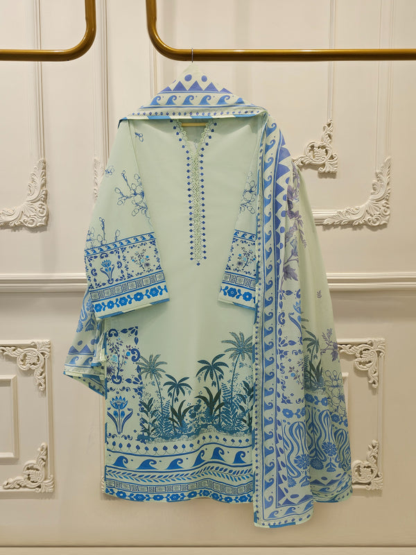 2 Piece - Digital Printed  Lawn Suit S115361
