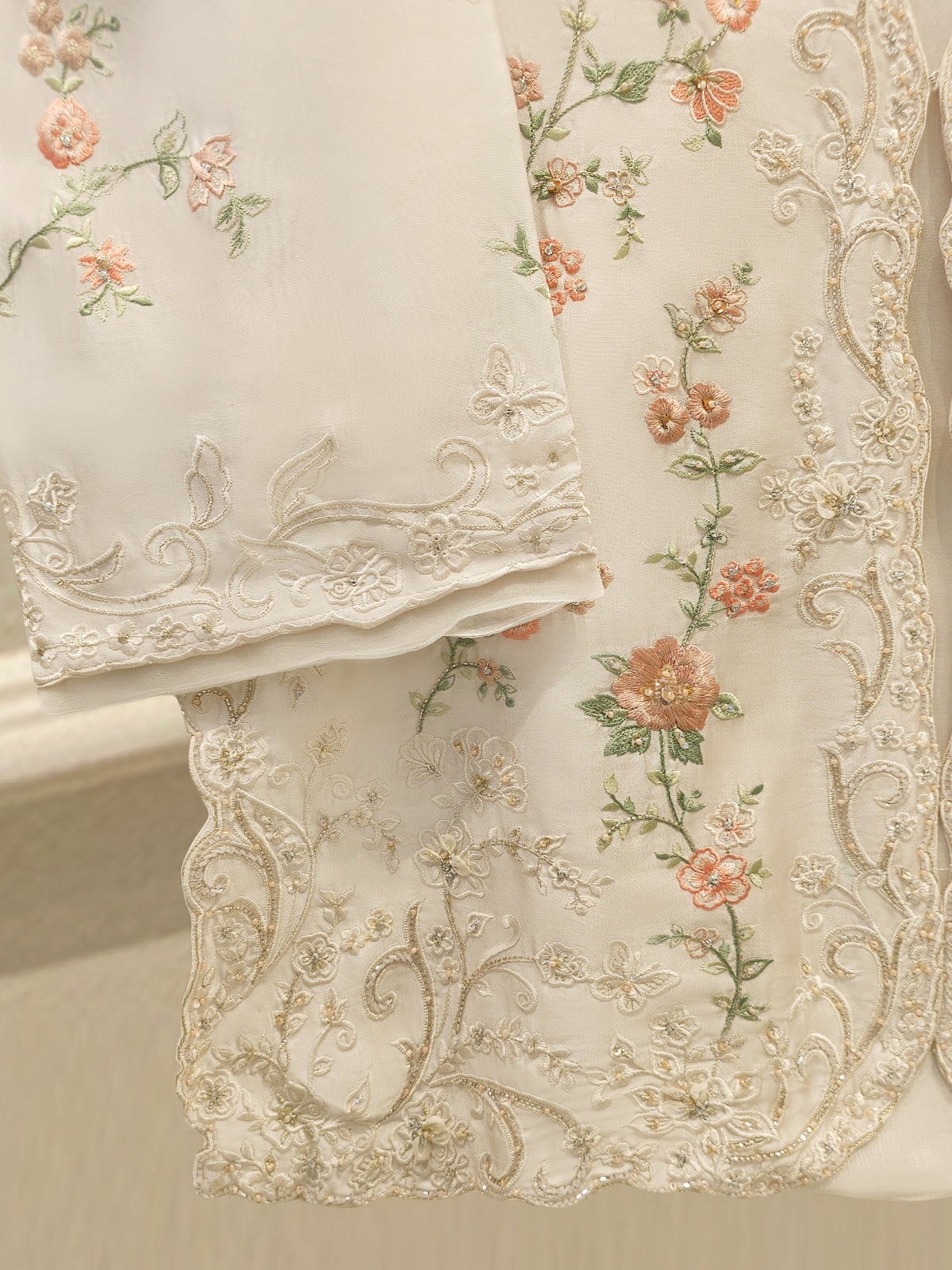 2 Piece- Pure Sheesha Silk Embroidered Suit S115385