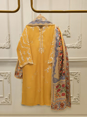 3 Piece- Pure  Sheesha Silk Embroidered Suit S115384