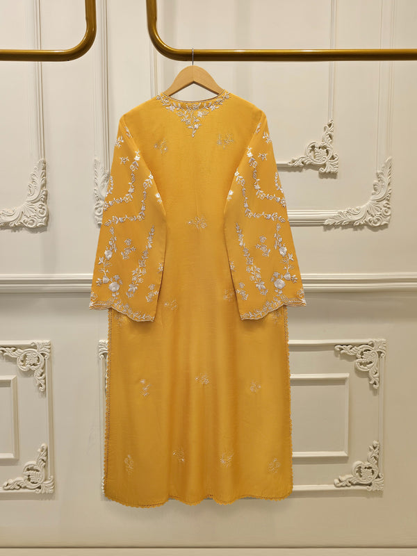 3 Piece- Pure  Korean Silk Embroidered Suit S115384