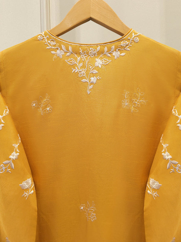 3 Piece- Pure  Korean Silk Embroidered Suit S115384
