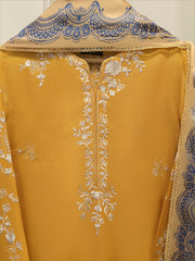 3 Piece- Pure  Sheesha Silk Embroidered Suit S115384