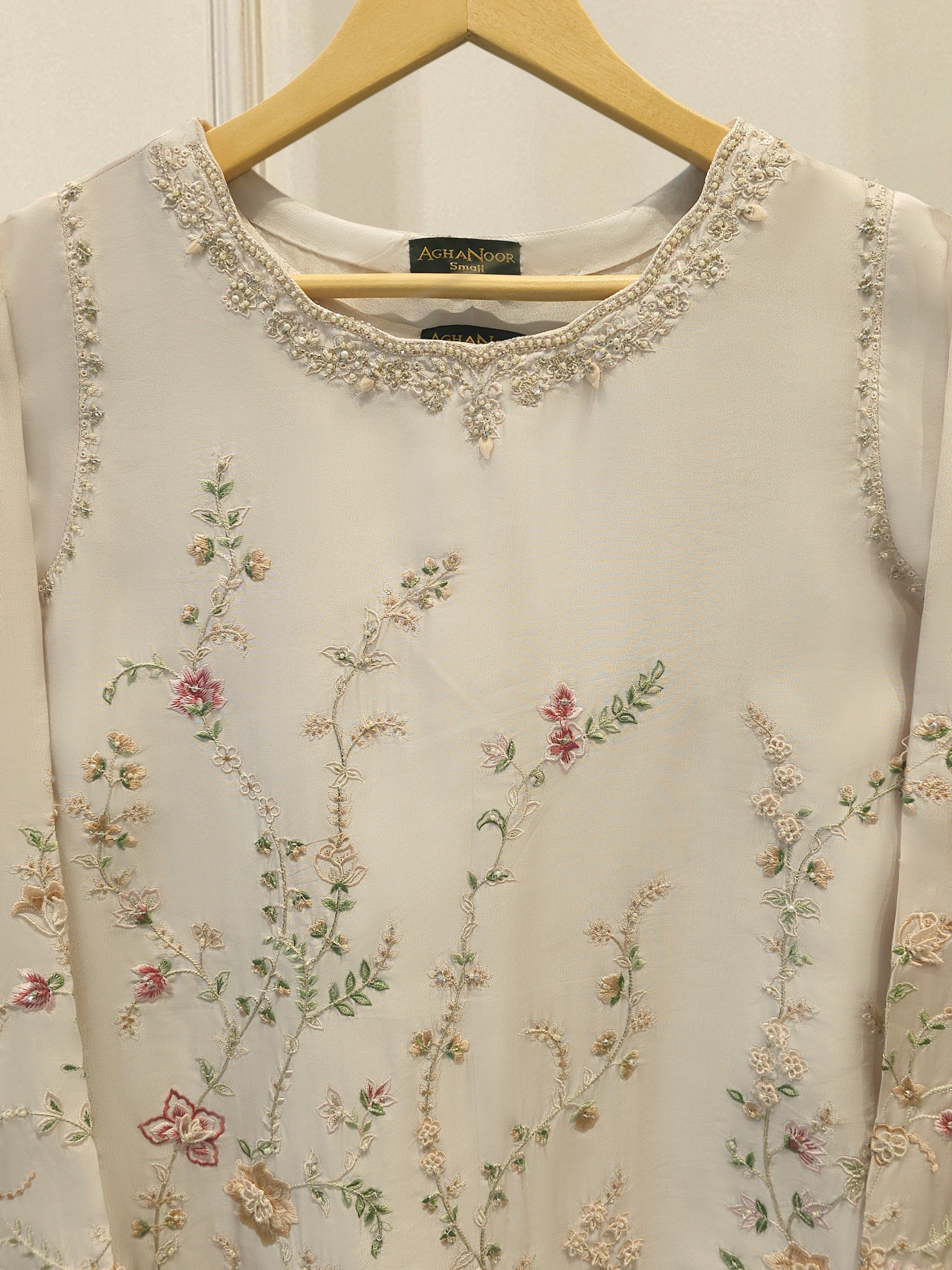 2 Piece- Pure Sheesha Silk Embroidered Suit S115381 Secondary image